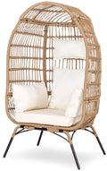 Navy Blue Rattan Wicker Oversize Patio Chair with Cushion V727