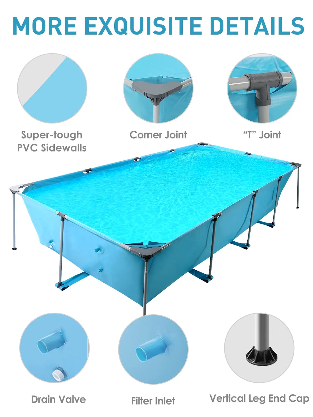 10 ft Above Ground Rectangular Frame Swimming Pool X605