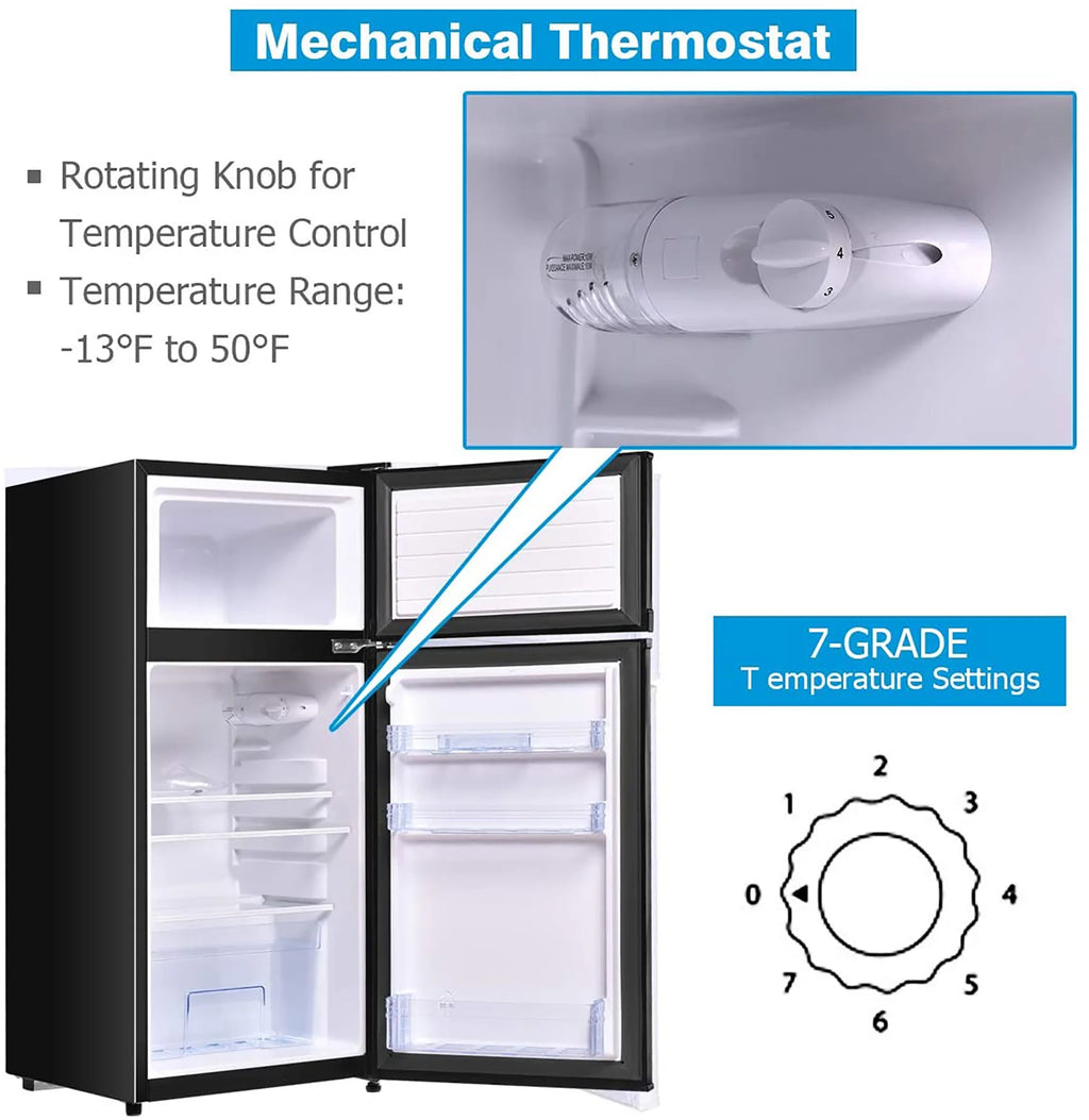2 Doors 3.4 cu ft. Compact Mini Refrigerator Freezer A272612