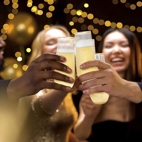 48 Pack 9Oz Plastic Stemless Champagne Flutes A380