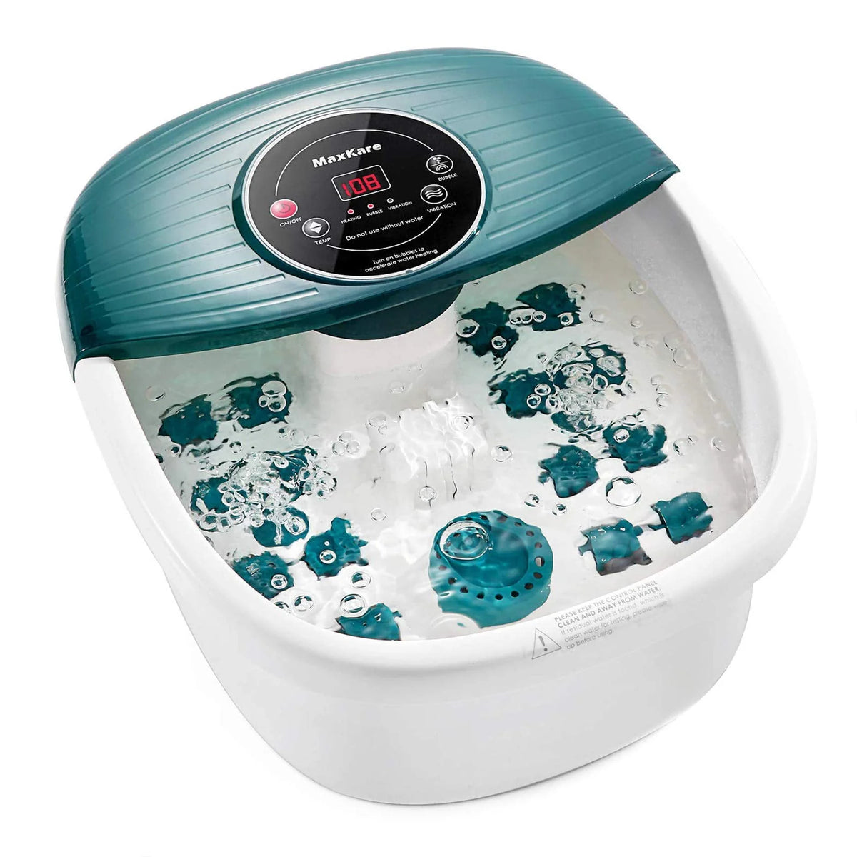 Foot Spa Bath Massager with Heat, Bubbles, Vibration, 16 Detachable Massage Rollers K13075