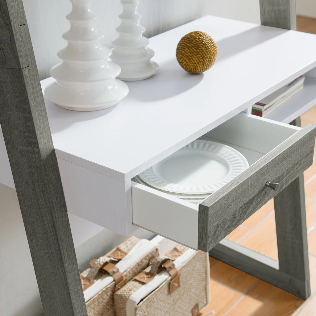 Leaning Writing Desk with Shelves S370