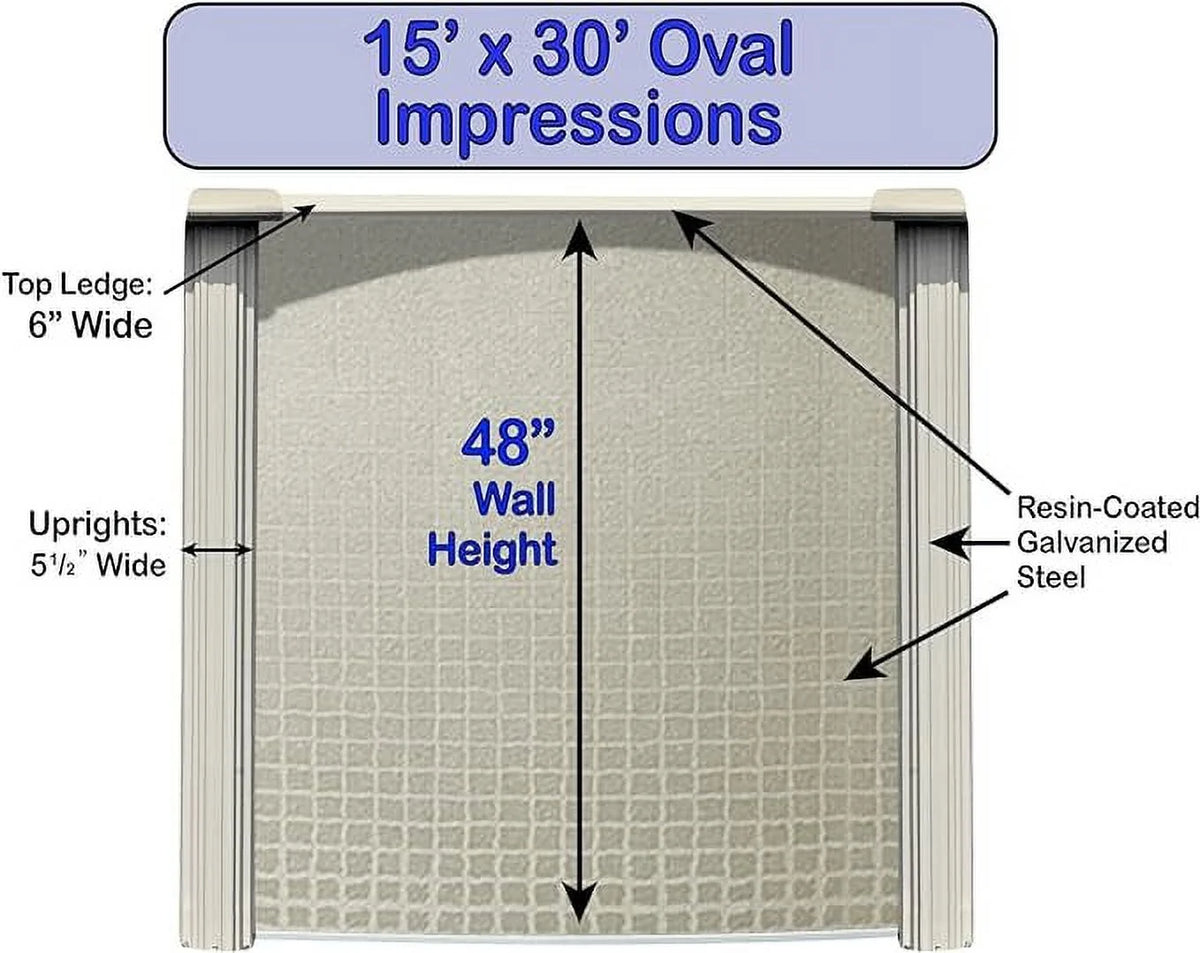 15' x 30' Oval 48 Wall Swimming Pool Kit with Liner Z998779