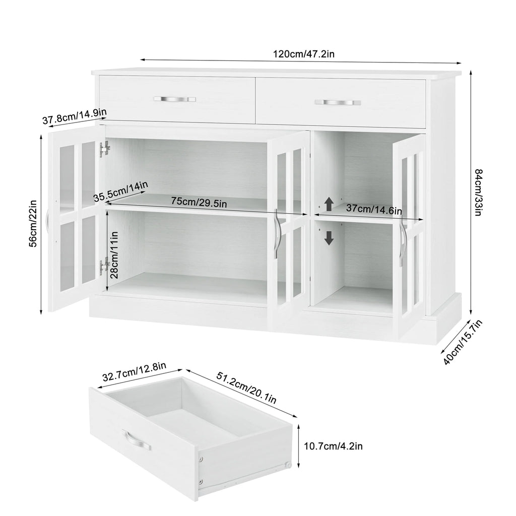 Gray 3 Door 2 Drawer Buffet Cabinet L2719