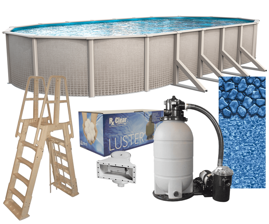 15' x 30' Oval 48 Wall Swimming Pool Kit with Liner Z998779