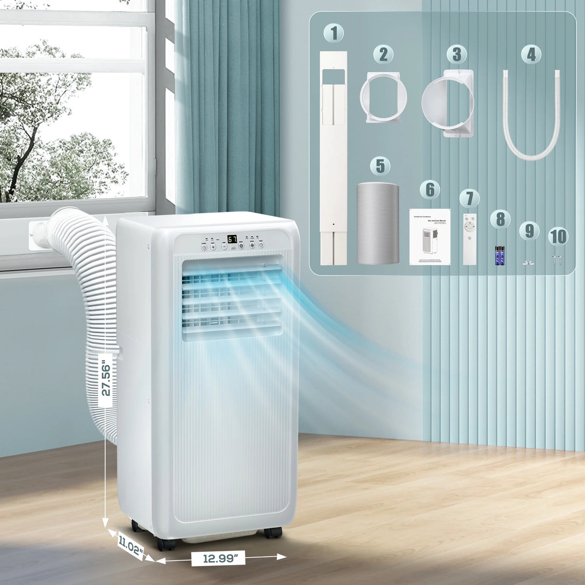 6000BTU Portable Air Conditioners 3-in-1 with Dehumidifier Fan K54395