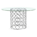Contemporary Glass Dining Table in Chrome Y656