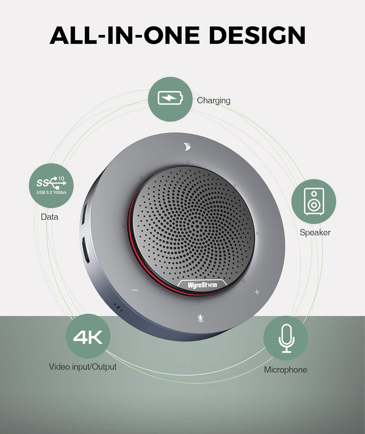 Conference Speaker with 4 Noise-canceling Mics A4256