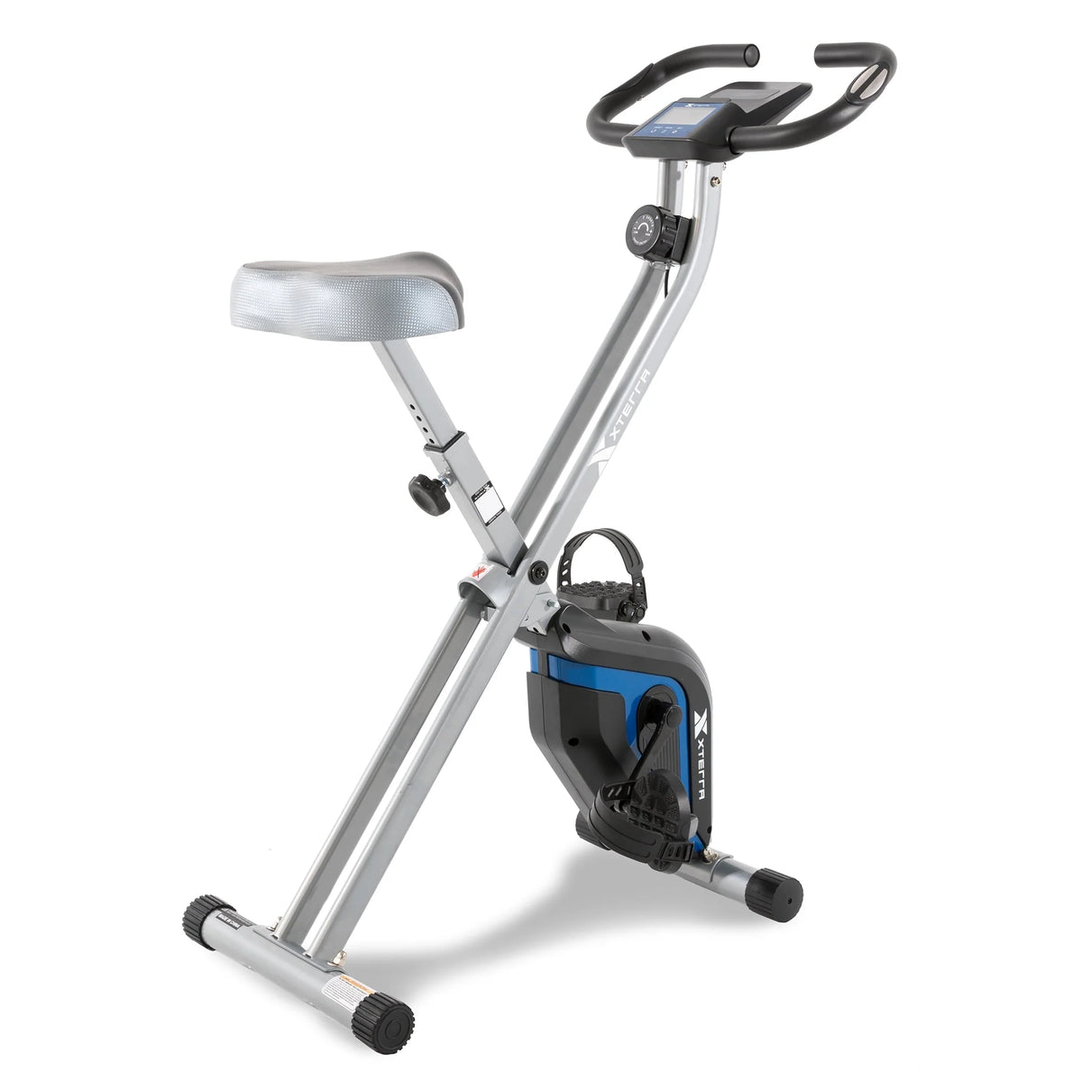 Compact Folding Stationary Bike with Padded Seat O70088
