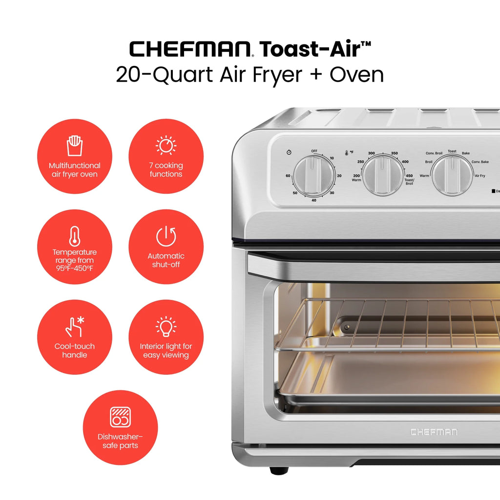 Air Fryer + Toaster Oven Combo, 20 Qt Stainless Steel Z90006