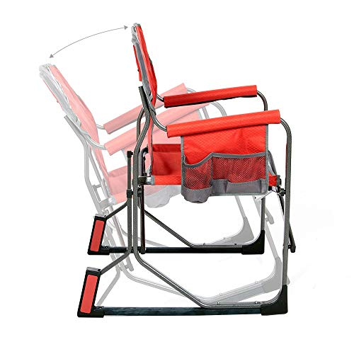 Foldable Outdoor Rocking Chair up to 225 lbs Red H304459