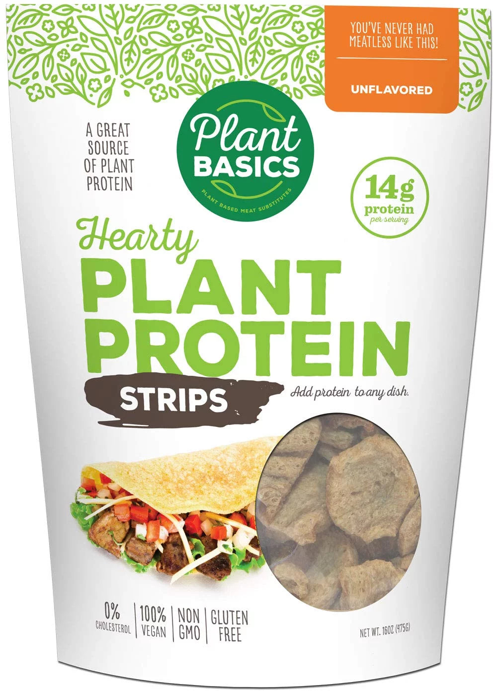 Unflavored Plant Protein Strips, 1 lb (Pack of 6) O177240