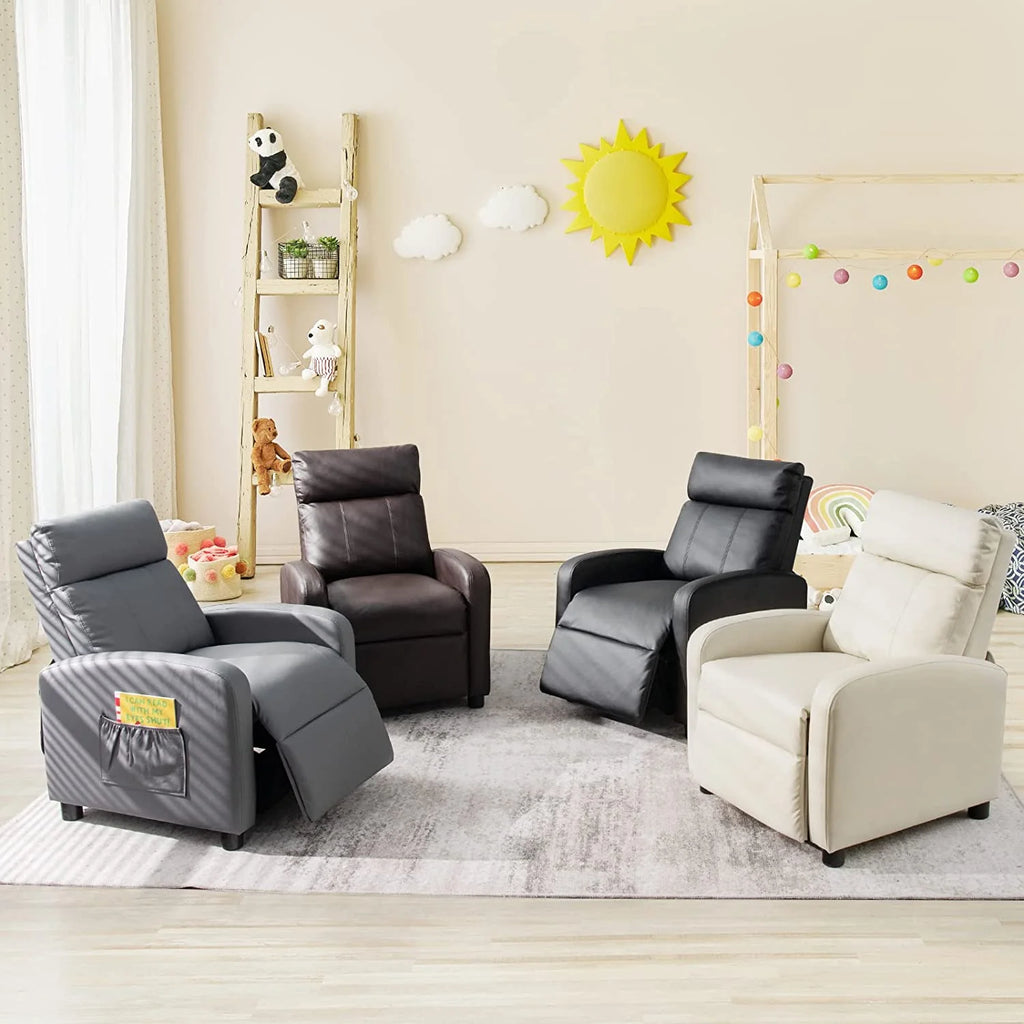 Adjustable PU Leather Kids Recliner with Footrest Y35183
