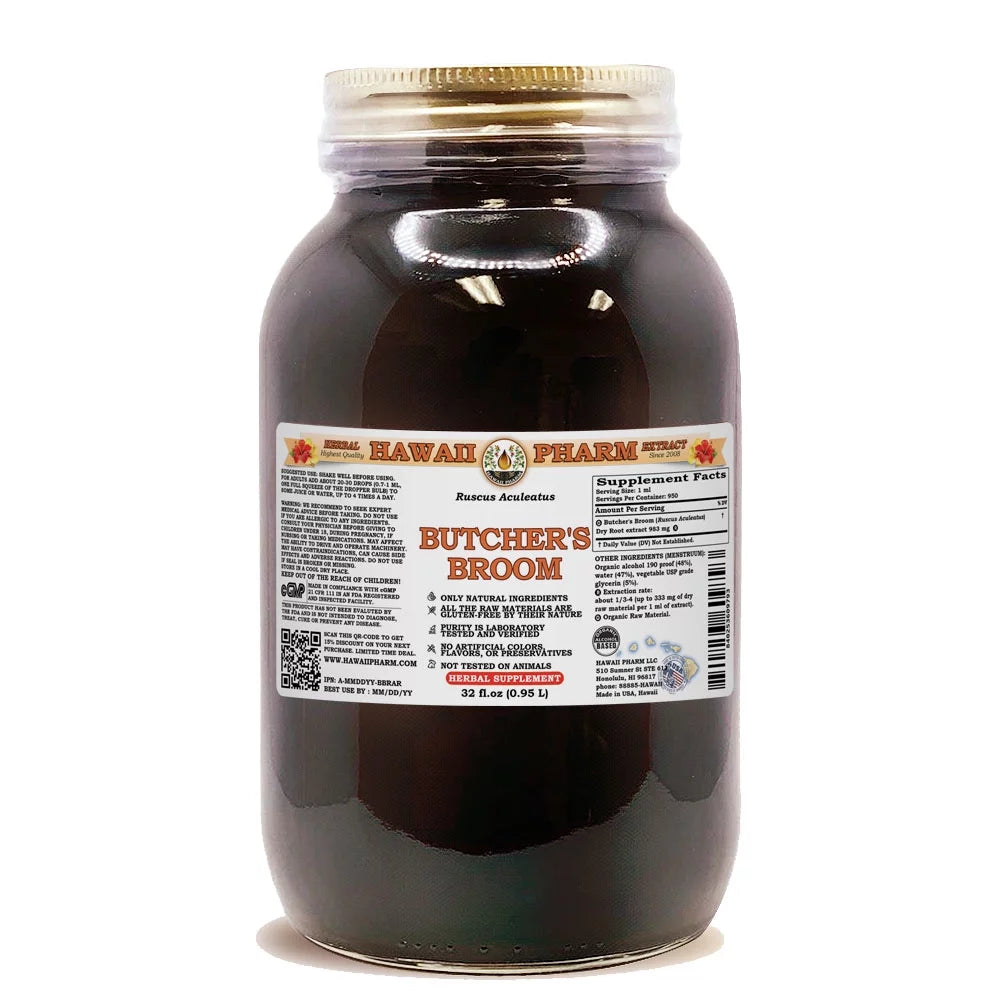Butcher's Broom Dry Root Liquid Extract 32 Fl.Oz V740487