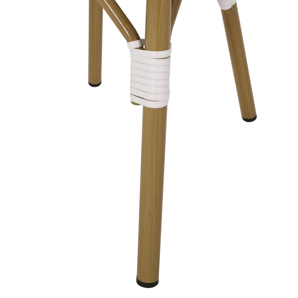 Set of 4 Black White Bamboo Finish Outdoor Chairs L555580