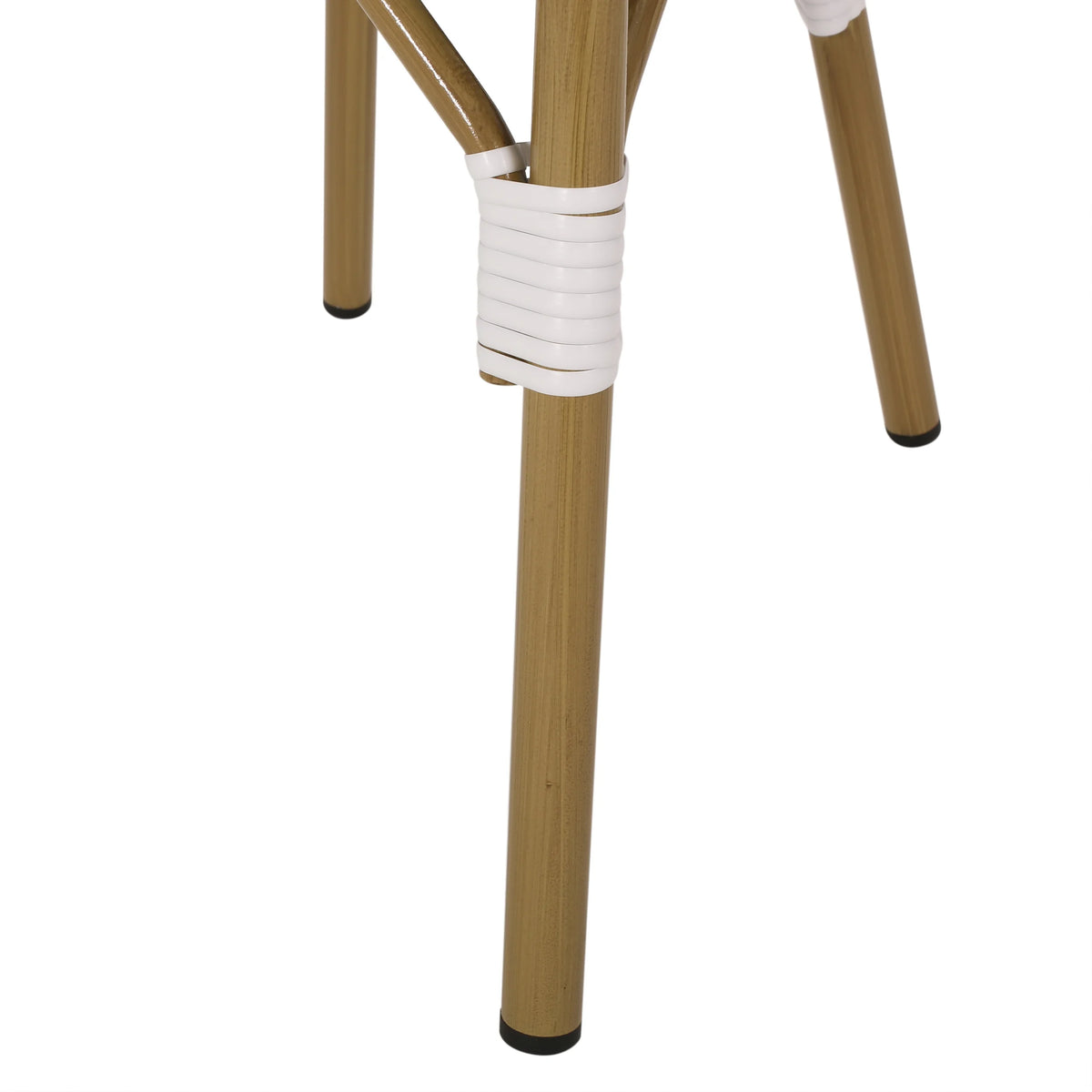 Set of 4 Black White Bamboo Finish Outdoor Chairs L555580