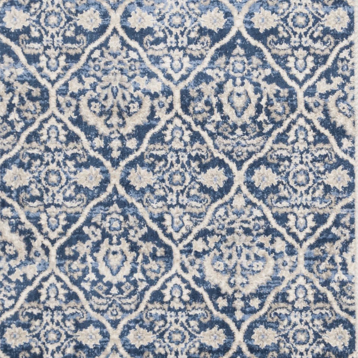 Navy Light Grey Geometric Area Rug E567