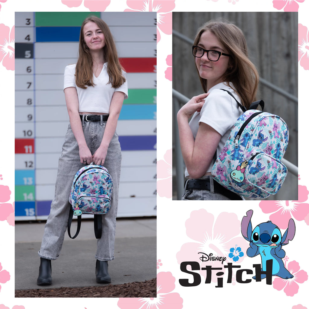 Mini Backpack with Allover Print & Molded Dangle, 10.5 Inches, Adjustable Straps, Faux Leather Y50243