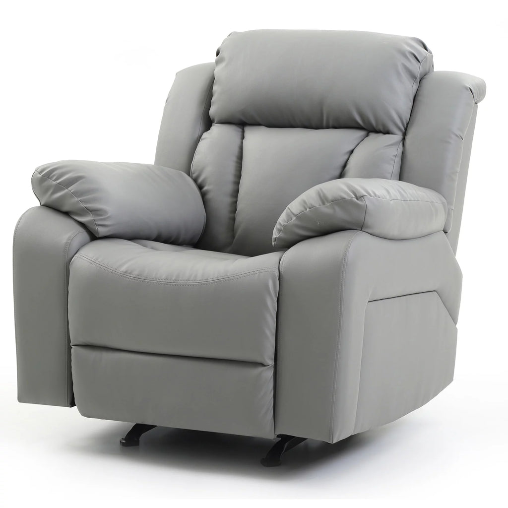 Gray Faux Leather Reclining Chair T9869