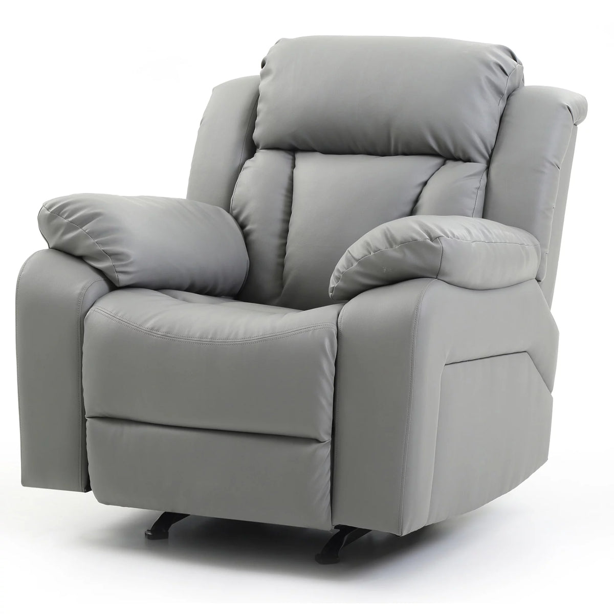 Gray Faux Leather Reclining Chair T9869