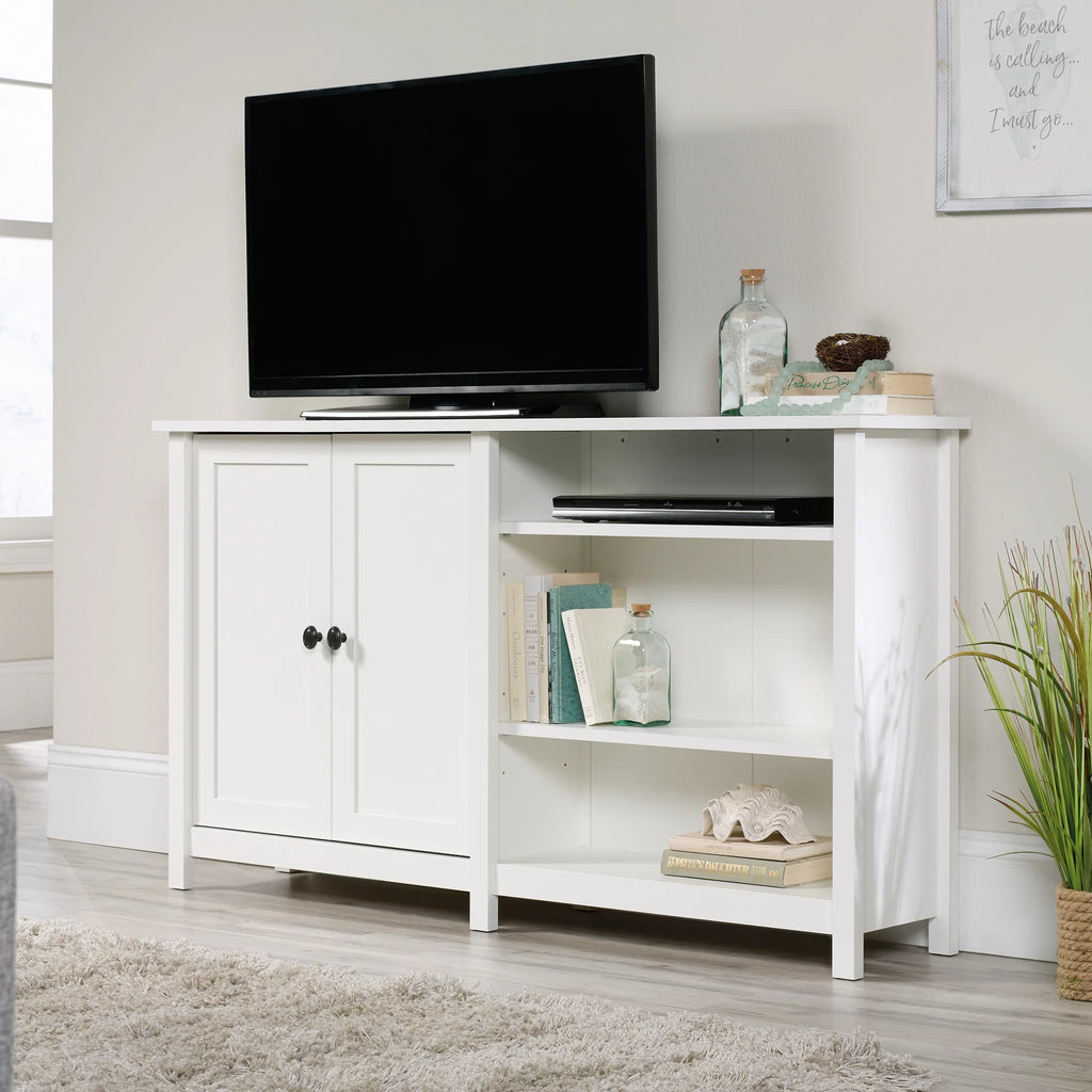 Soft White Storage Console TV Stand N7679