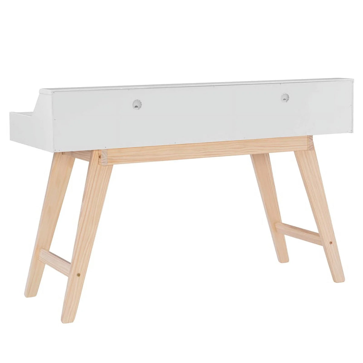 Modern Wood Two Drawer Desk in White Q408