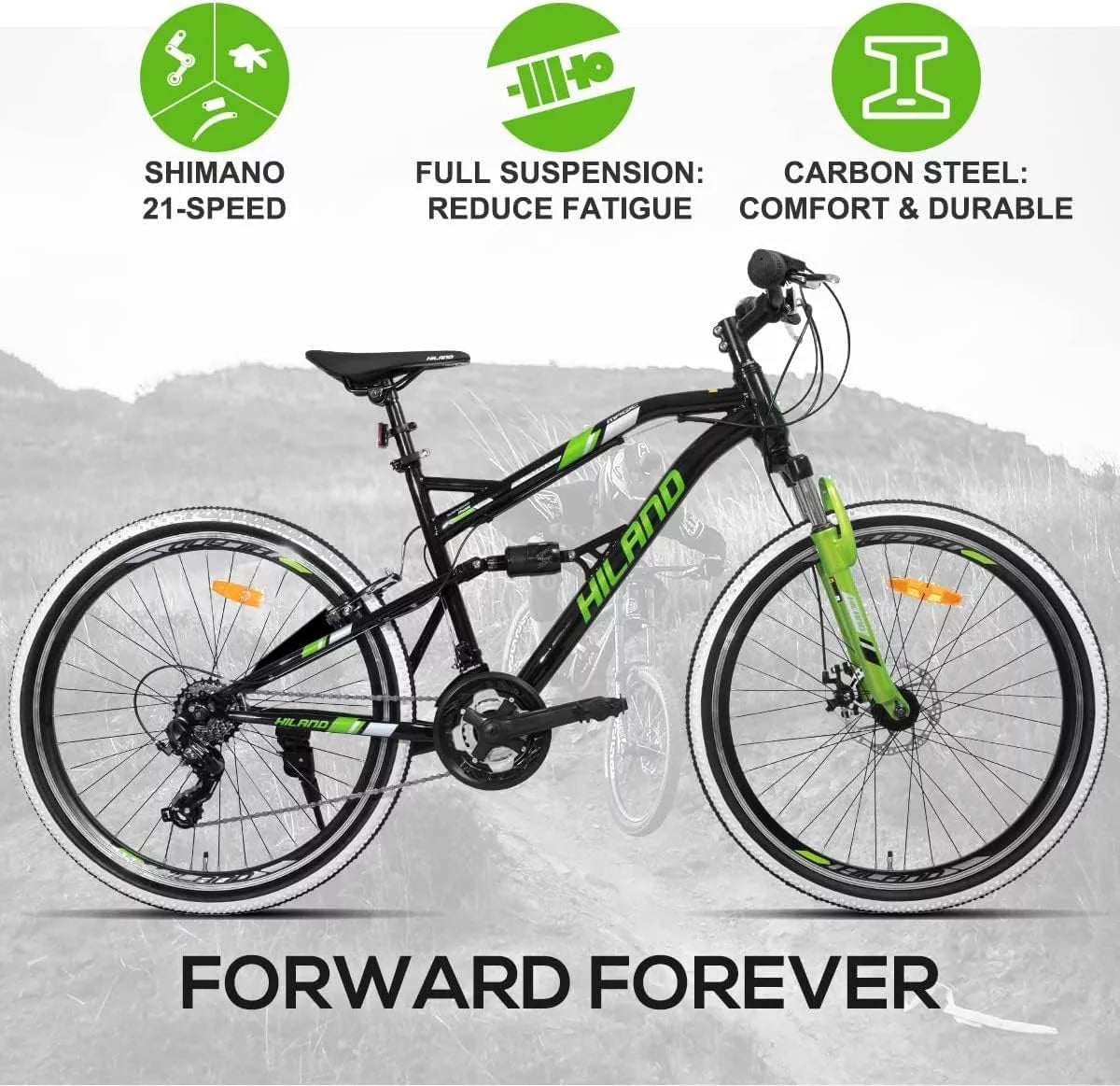 26 Inch Full-Suspension 21 Speeds Disc-Brake Mountain Bike S28337