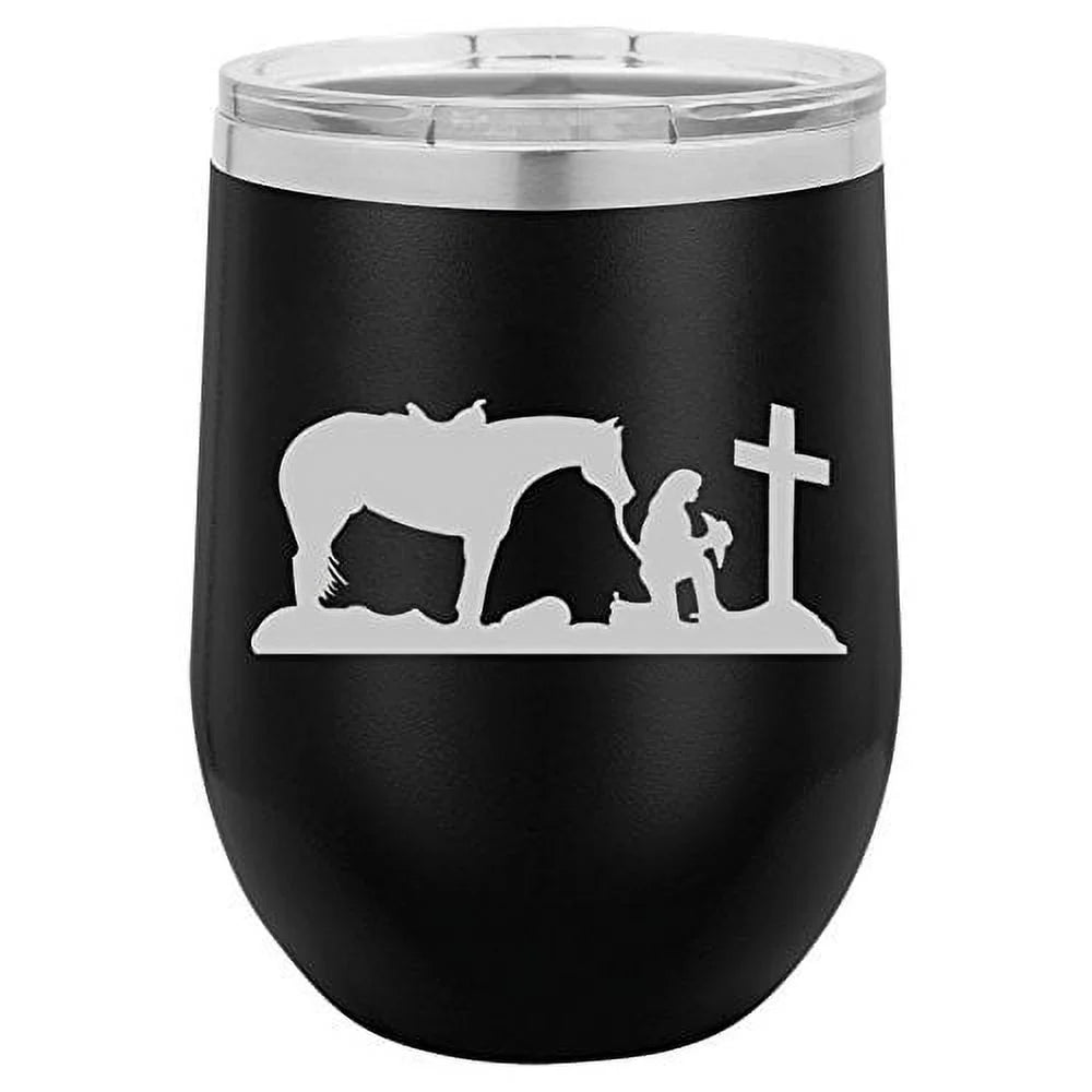 12 oz Insulated Stainless Steel Wine Tumbler with Lid Q44139