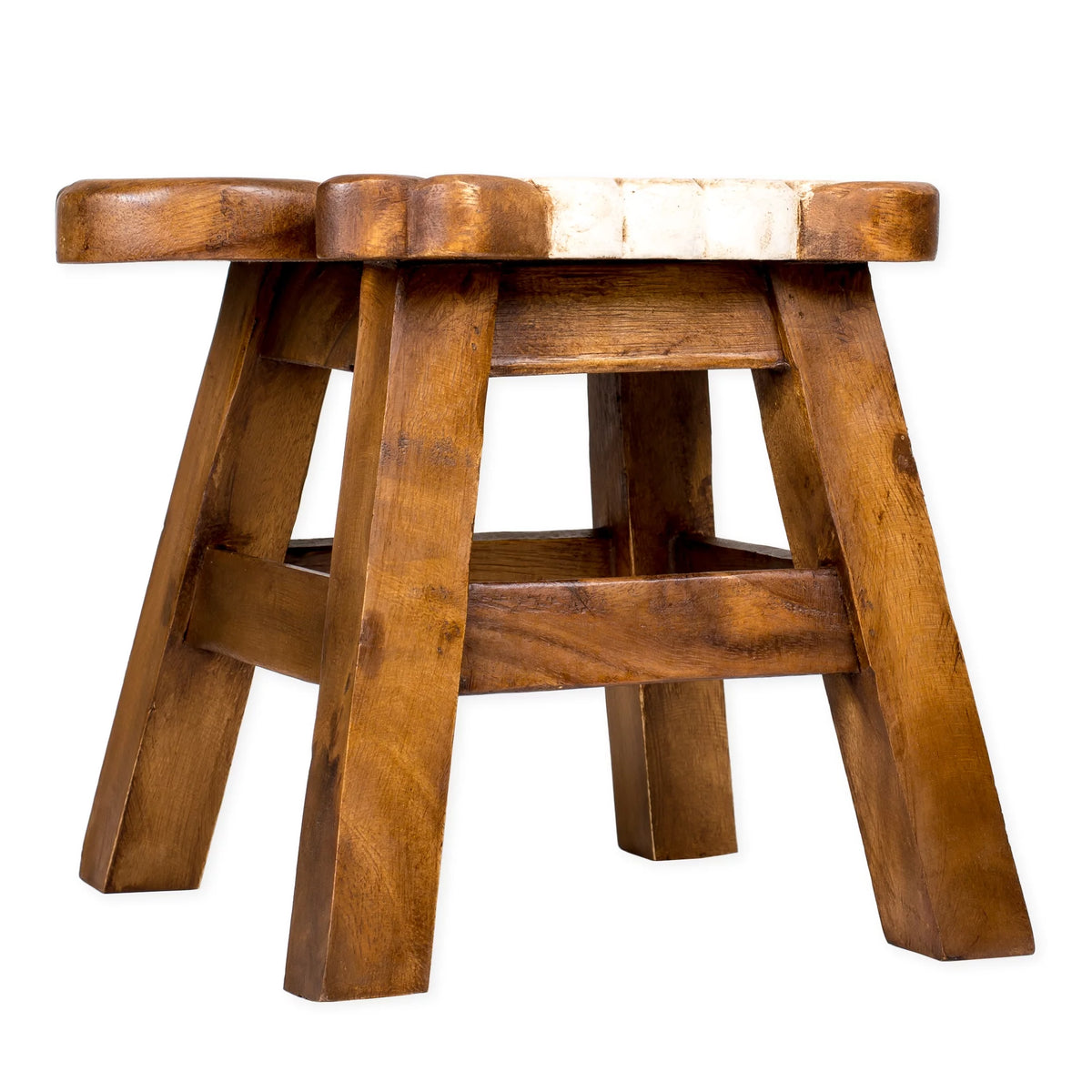 Hand Carved Acacia Hardwood Decorative Short Stool U295
