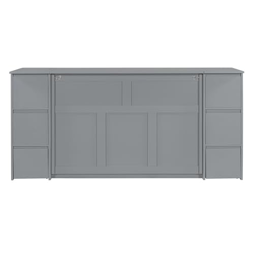 Twin Size Murphy Bed with Charging Station and Storage Drawers N21833