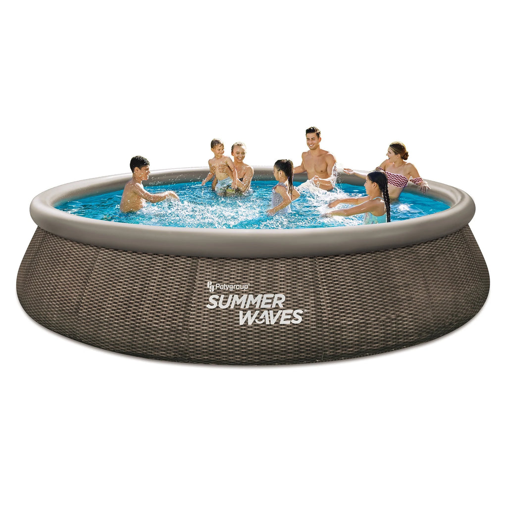 15 ft Dark Double Rattan Round Pool M856