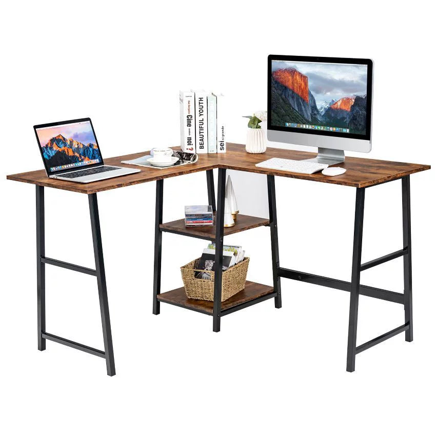 Rustic Home Office Corner Desk B439