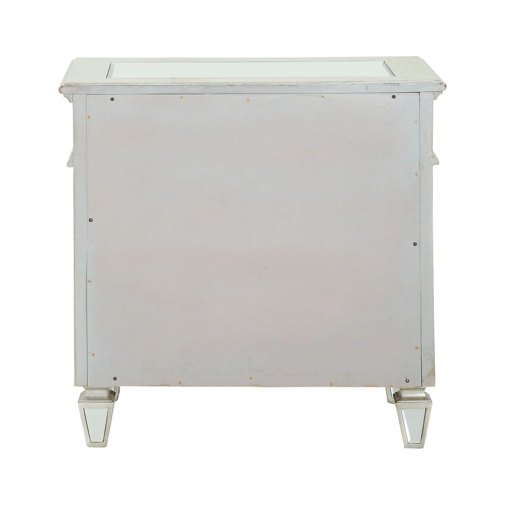 Mirrored Wood 2 Drawer Nightstand J69716