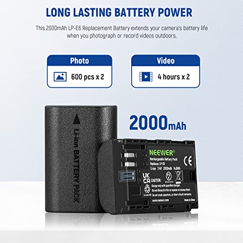 Replacement Battery and USB Charger Set, 2 Pack 2400mAh I8565