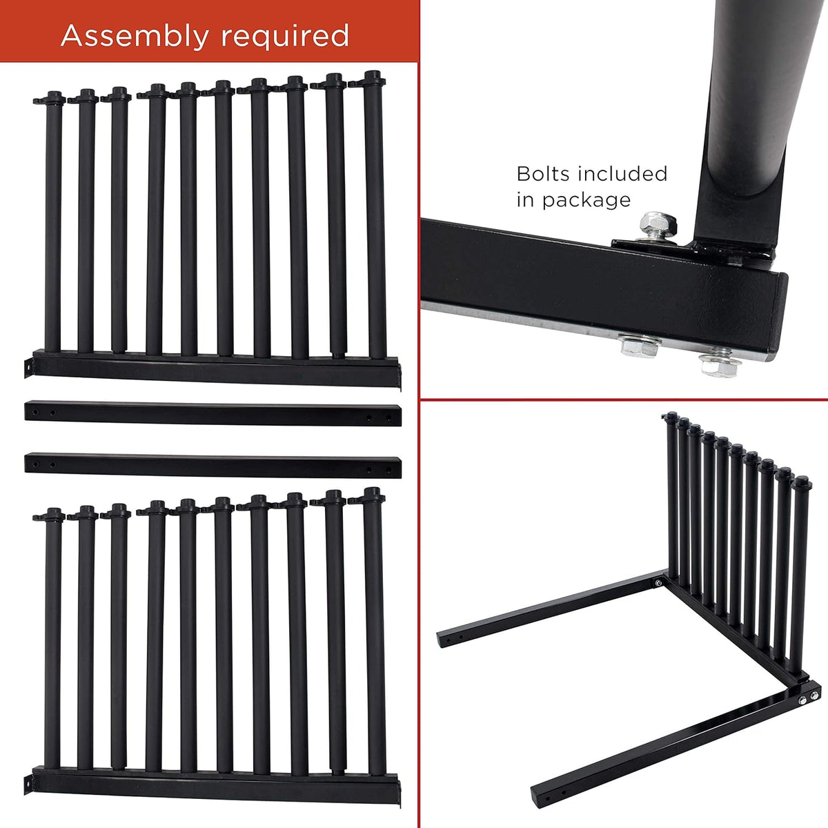 9 Slot Truck Bed Windshield Rack with Rubber Foam Pads V799078