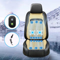 Beige 12V Cooling Massage Car Seat Cushion O59632