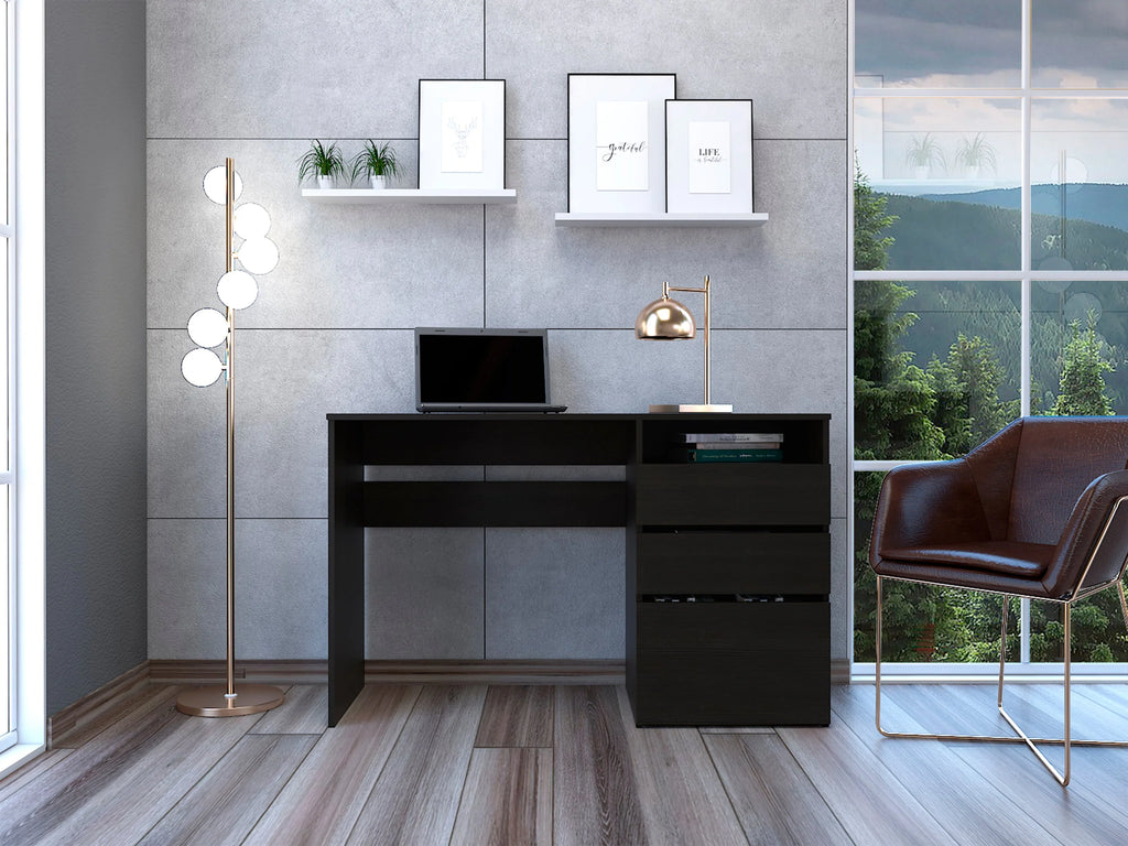 Black Three Drawer Computer Desk Z351