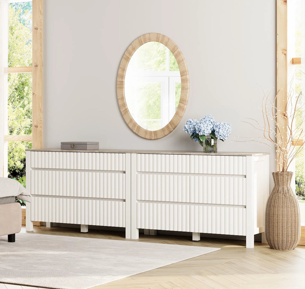 White 12 Drawer Wood Dresser C5975