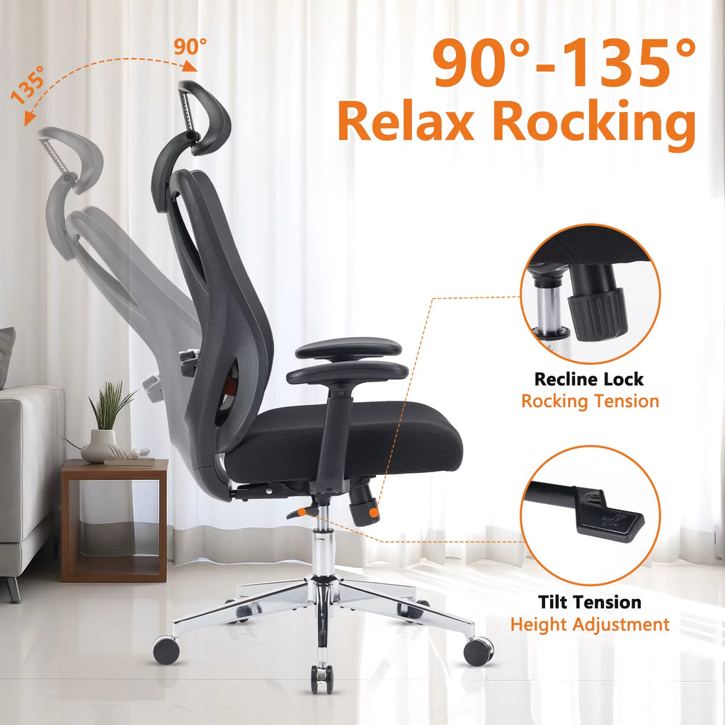 Ergonomic Office Chair with Adjustable Headrest and Lumbar Support H47230