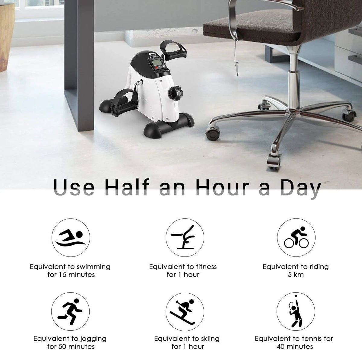 Under Desk Exercise Bike with LCD Screen X627515