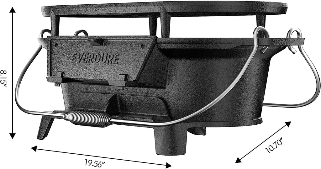 Cast Iron Portable Charcoal Grill with Cover J701