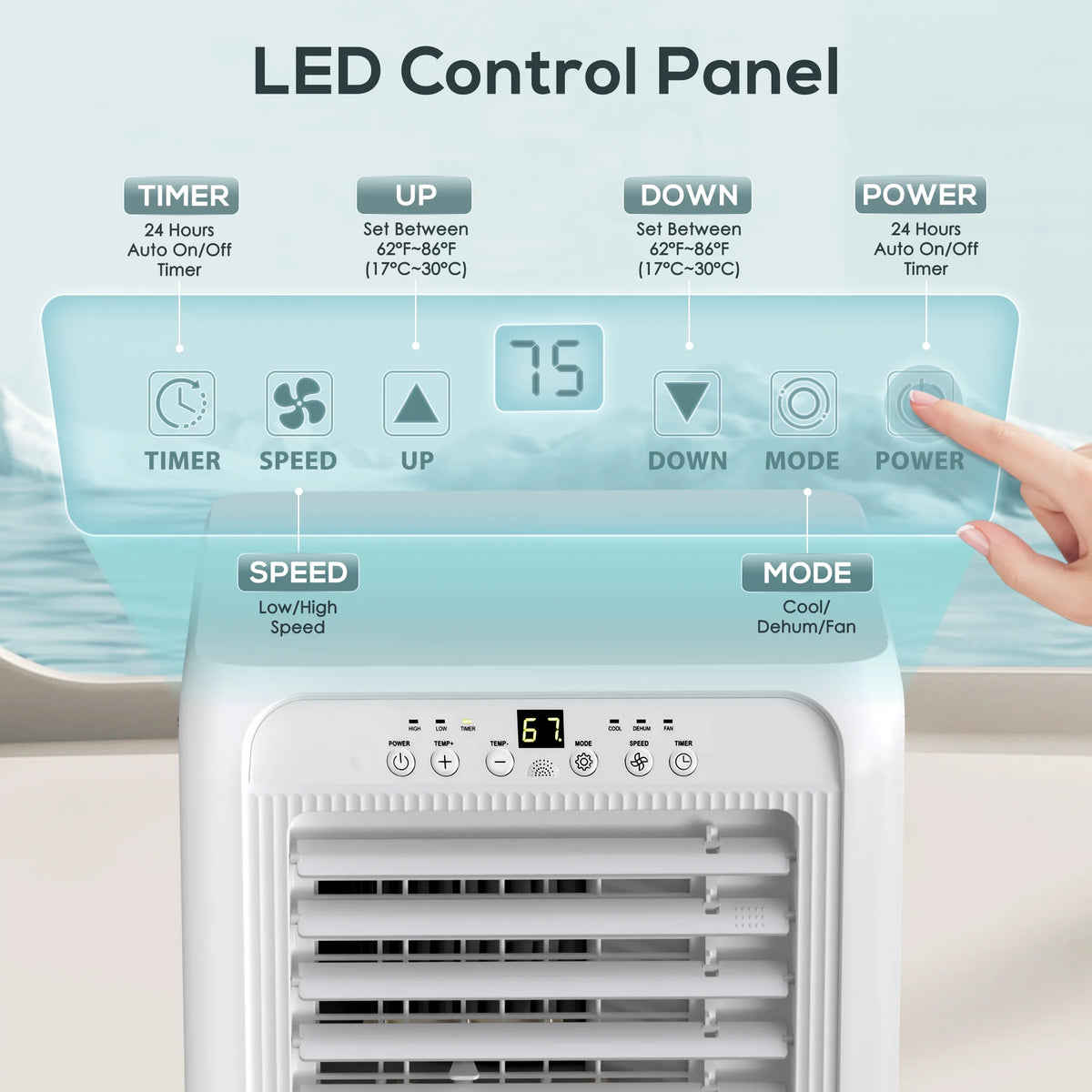 6000BTU Portable Air Conditioners 3-in-1 with Dehumidifier Fan K54395