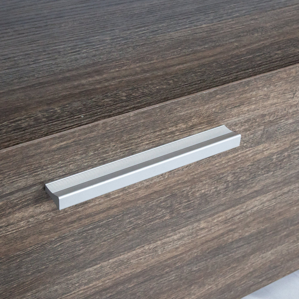 Modern LED TV Stand with 2 Drawers and Glass Shelf E463