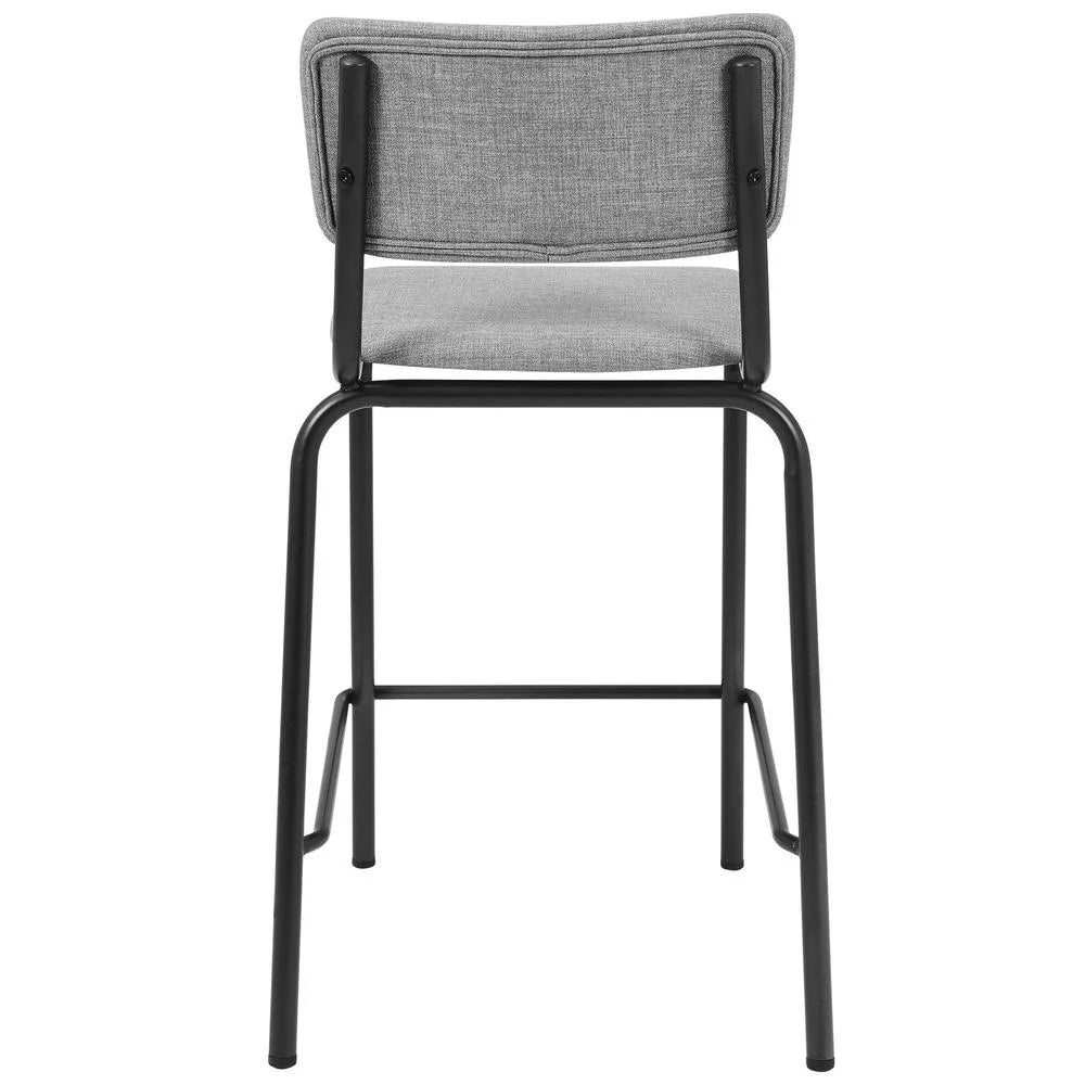 26" Gray Fabric Counter Stool Set of 4 M60158