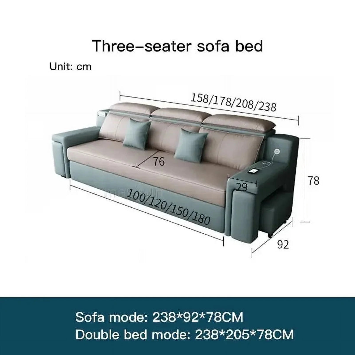Multifunctional Technology Cloth Sofa Bed H477346