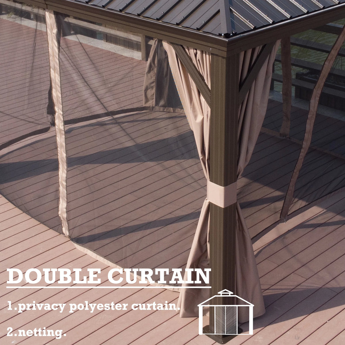 12 ft. W x 10 ft. D Aluminum Hardtop Gazebo Y97311