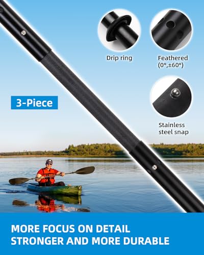 Adjustable Fishing Kayak Paddle with Paddle Leash Y83482