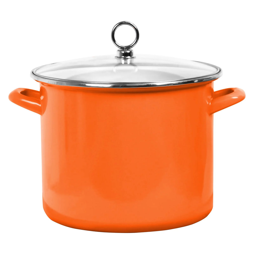 8 Qt. Marble Effect Stock Pot with Glass Lid S7382