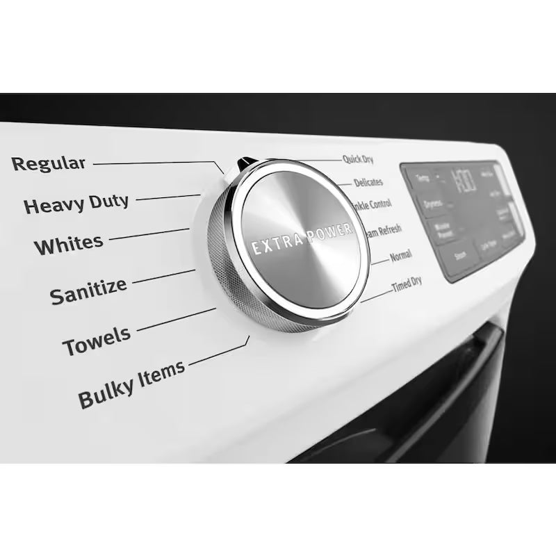 7.3 cu. ft. White Stackable Gas Vented Dryer with Steam D987