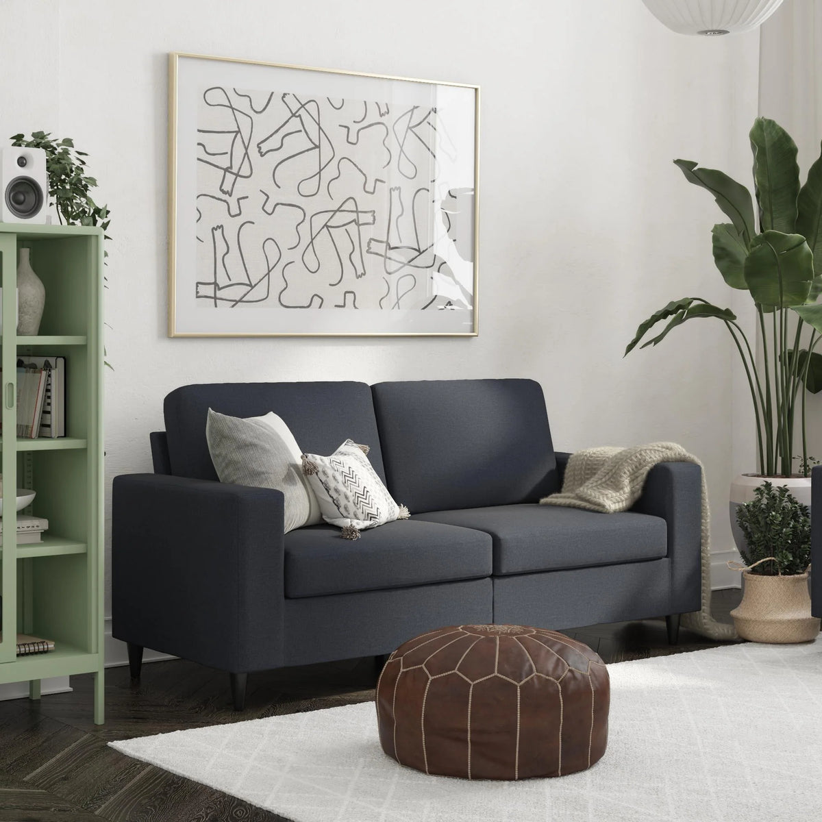 Gray Linen 3 Seater Sofa A5473